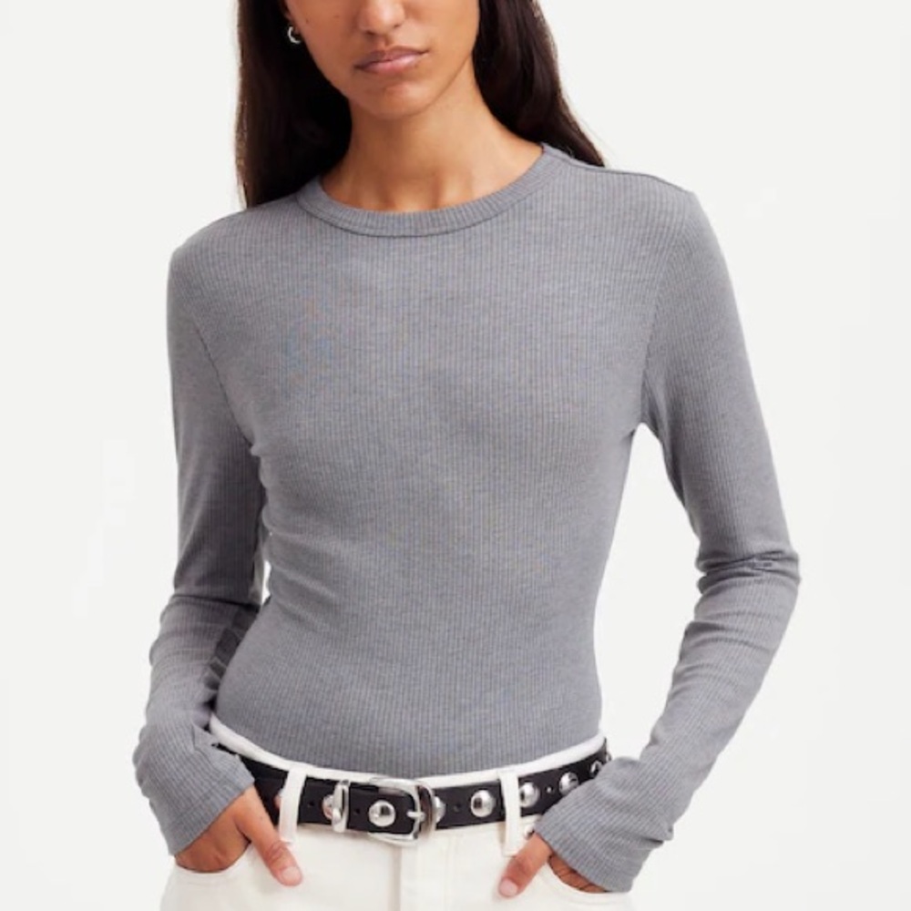 NWT Madewell Drapey Rib Long Sleeve Tee